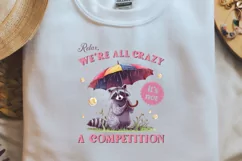 Retro Funny Raccoon Relax we re all crazy Png Product Image 2