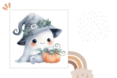 Watercolor Ghost Pillow Design, Fantasy Pillow Sublimation Product Image 2