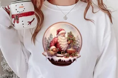 Santa Claus In Snow Globe Clipart Sublimation, Christmas SVG Product Image 2