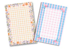 Pastel Floral Gingham Junk Journal Pages Product Image 2