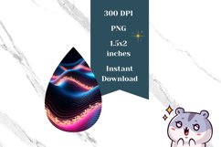 Abstract Teardrop Earring PNG, Liquid Earring Sublimation Product Image 2