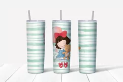 Cute Girl Skinny tumbler wrap design Product Image 5