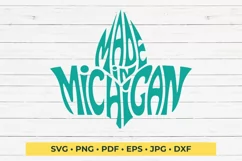 Made in Michigan Cut File| Ivy Leaf Word Art Product Image 2