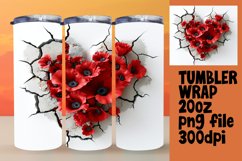 Dreamy 3D Heart Tumbler Art: Floral Elegance Product Image 1