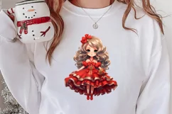 Christmas Blonde Girl Clipart Sublimation, Christmas Clipart Product Image 2