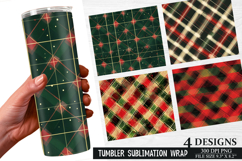 Christmas Plaid Tumbler Wrap| Christmas Tumbler Wrap Design Product Image 1