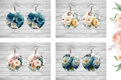 Flowers Round Earring Designs, Peony Earring PNG Product Image 2