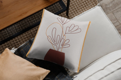 Minimalist Line Art Plant Pot Embroidery Design Product Image 2