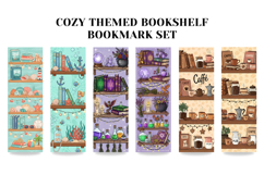 Cozy Cute Bookshelf Bookmark,Pastel Themed Library Set Product Image 2