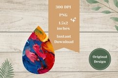 Art Paint Teardrop Earrings, Colorful Earrings Design Product Image 2