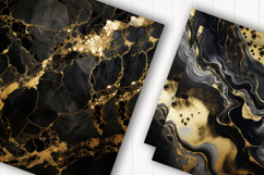 Black Gold Marble Digital Paper Product Image 2