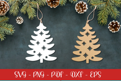 Christmas tree laser SVG PNG| Christmas cut SVG file Product Image 1