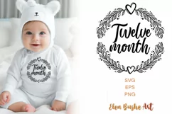 Months SVG, 1 2 3 4 5 6 7 8 9 10 11 12 month SVG Product Image 13