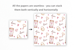 Romantic Seamless Pattern, Valentines Digital Paper Product Image 2