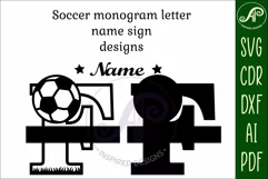 Football or Soccer Capital Monogram Letter F SVG Product Image 2