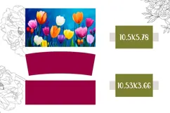 Art Tulips Tumbler Wrap Design, Floral 40 Oz Tumbler PNG Product Image 2