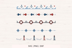 Seamless Nautical Border SVG Bundle | 10 Ocean Designs Product Image 2