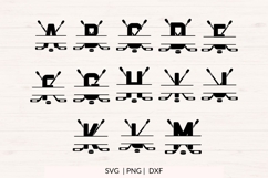 Hockey Monogram SVG Alphabet A to Z | Sports Split Monogram Product Image 2