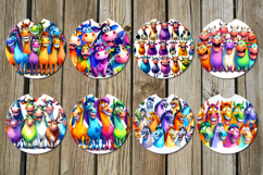 Funny animals | 8 Cartoon Car coaster &amp; key chain designs Product Image 2