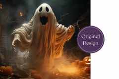 3D Halloween Ghost Tumbler Wrap, 3D Halloween PNG Product Image 2
