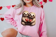 Couple Animal Valentines Day Clipart, Watercolor Couple Product Image 2