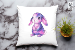 Galaxy Bunny Watercolor Clipart Sublimation PNG Product Image 2