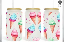 Ice cream summer watercolor Tumbler 16 oz Libbey Glass Can Product Image 1