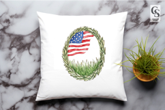 American Flag Wreath Clipart Sublimation PNG Product Image 2