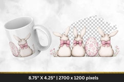 Easter Bunny Mug Wrap PNG | 15 oz Sublimation Design Product Image 2