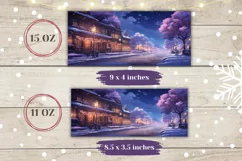 Winter Village Mug Design, Christmas Village Mug Wrap Product Image 2