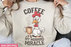 Coffee, my morning miracle PNG, Funny Coffee Animals Sublima Product Image 1