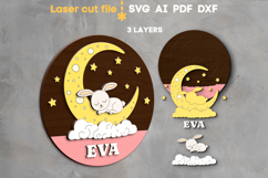 Hare Baby Name Sign SVG laser cut file for Glowforge Product Image 2
