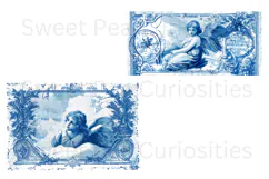 Vintage, Blue, Victorian, Overlay, Ephemera, PNG, Clipart Product Image 2