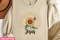 Jesus PNG, Sunflower Christian Sublimation PNG Product Image 3