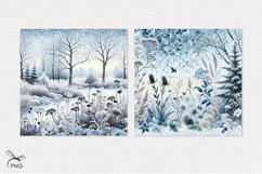 Winter forest digital paper, background clipart Product Image 2