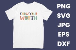 Know Your Worth Inspirational Mental Health SVG Product Image 2