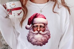Vintage Black Pink Santa Claus Sublimation Clipart Product Image 2