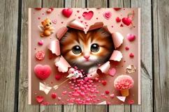Valentine animals | 4 cat Skinny tumbler designs Product Image 2
