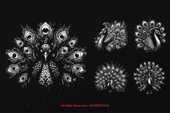 10 Bundle Dark Art Peacock Bird Beautiful Poultry Tattoo Product Image 3