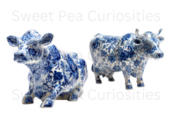 Blue Toile, Ephemera, PNG, Clipart, Junk Journal, flowers Product Image 2