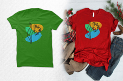 Abstract Blue Yellow Floral Line Art Embroidery Design Product Image 2