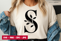 Letter U Floral SVG PNG Product Image 1