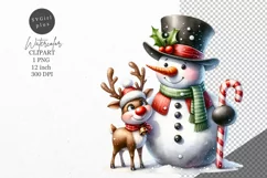 Christmas clipart, Snowman clipart, Winter sublimation Product Image 1