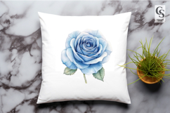 Blue Rose Flower Clipart Sublimation PNG Product Image 2