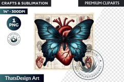 Dark Academia PNG, Gothic Butterfly Clipart Moody ephemera Product Image 1