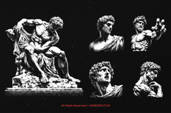 10 Bundle Dark Art Roman Statue Gods Head Face Sculptures Product Image 3