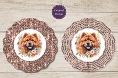 Watercolor Dog Wind Spinner Design, Chow Chow Sublimation Product Image 2