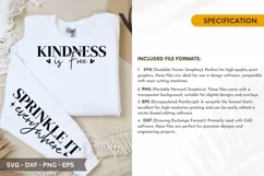 Kindness is Free SVG - Motivational Sleeve T shirt Product Image 2