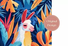 Lama Tumbler Wrap Design, Colorful Tropical Leaves Tumbler Product Image 2