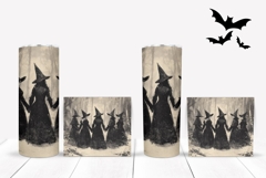 Vintage Witches Tumbler, Cartoon Witch Tumbler Wrap Product Image 2